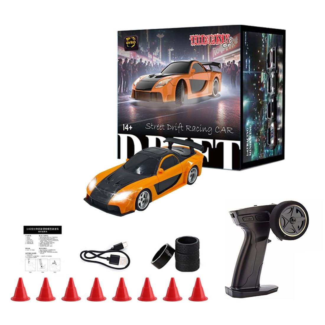 MindXplore 1/43 Scale RC Mini Drift Car, 2.4GHz Full Proportional